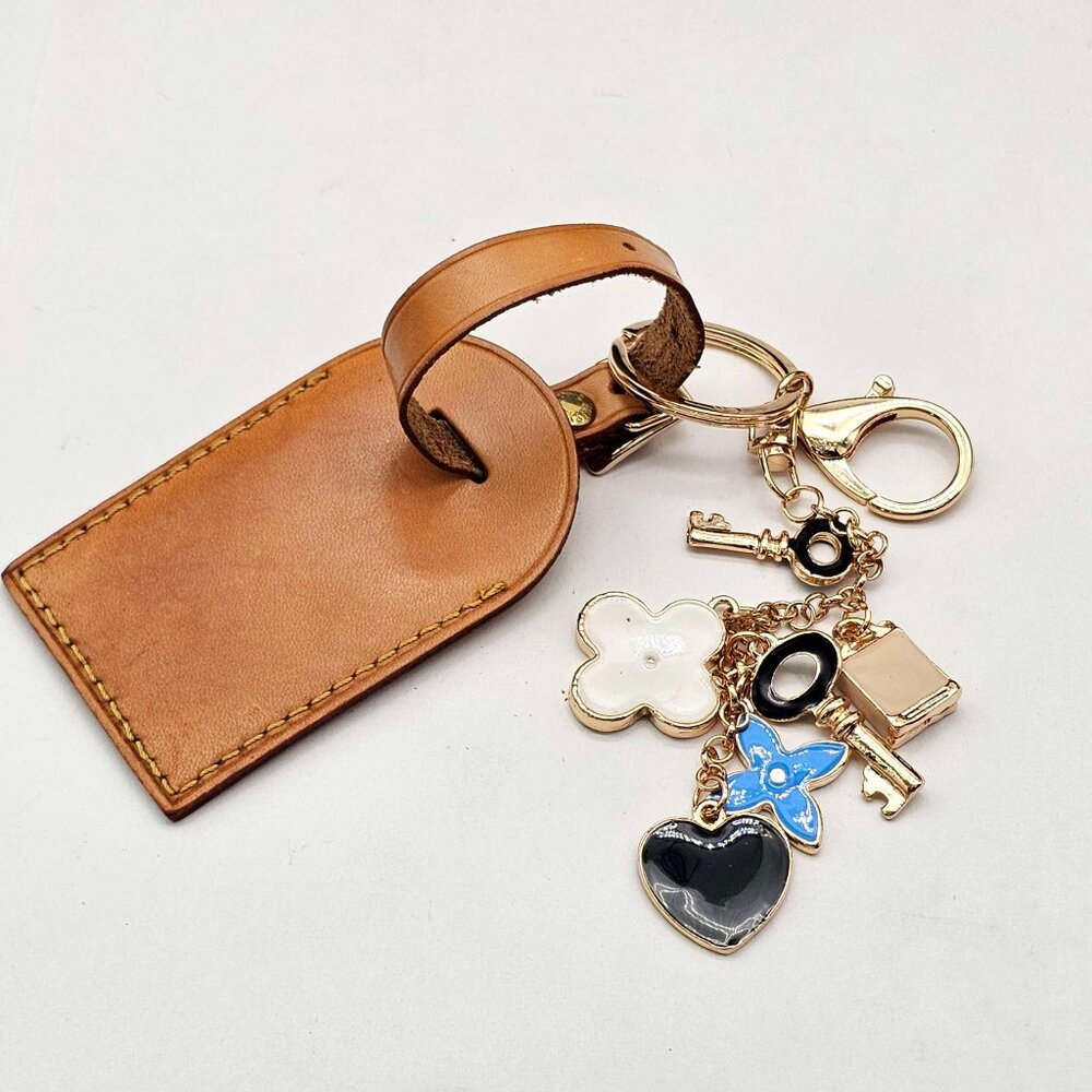 Authentic Louis Vuitton Luggage Tag with Unbranded Keycharm, Keychain - Picture 9 of 11